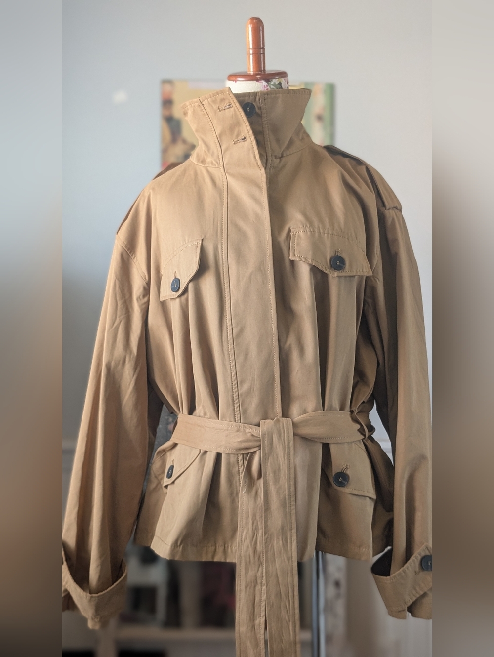 Zara Black Label  Brown‎ Belted Utility Jacket - Picture 2 of 8